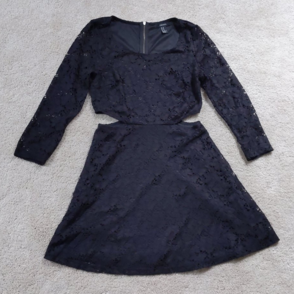 Lace Cutout A-line Dress